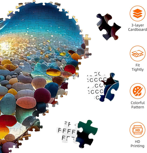Jozutoyz 1000 1000 Jigsaw Puzzles for Adults Pieces, Love Pebbles Beach Puzzle, Impossible Difficult Hard Fun Piece
