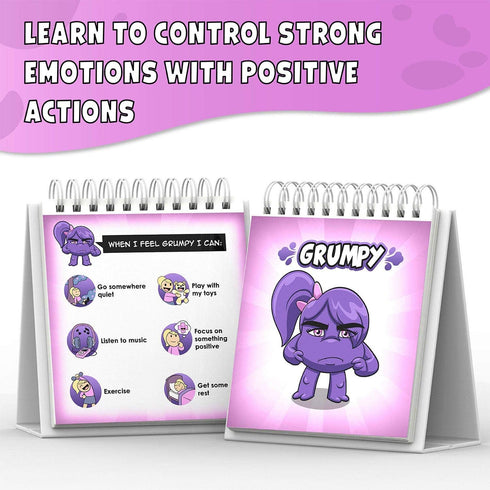 Feelings Flipbook for Kids by Professional Therapists - Learn 20 Emotions, Moods Coping Skills for ADHD