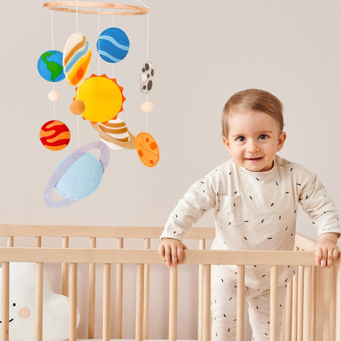Solar System Mobile for Crib, Space Mobile Planet Mobile for Boys Girls, Baby Crib Mobile Nursery Mobile for Kids