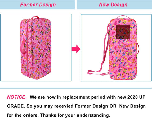 18 Inch Closet ZITA ELEMENT Doll Travel Carrier Case - Crossbody Shoulder Bag for Doll Accessories with Multi-Pocket