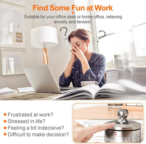 Stainless Steel Lucky Fidgeting Spinner Mens Gifts Office Desktop Anxiety Relief Paperweight Roulette Dice Game