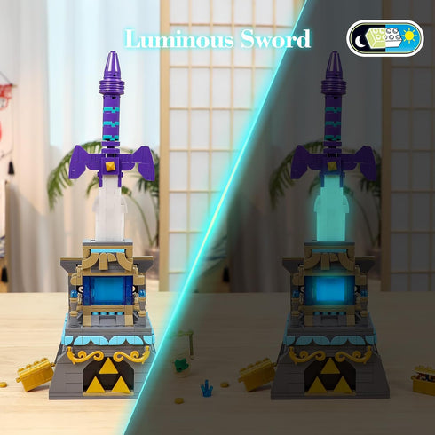 BOTW The Master Sword Glowing Building Block Set, Compatible with Lego Link’s Sword Toy Set for Ages 6-12, 498PCS