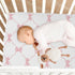 KICPOAY 39 27 Fitted Crib Sheets Trellis Bow Pink Checkered Stretchy Portable Playard Sheets for Baby Toddler