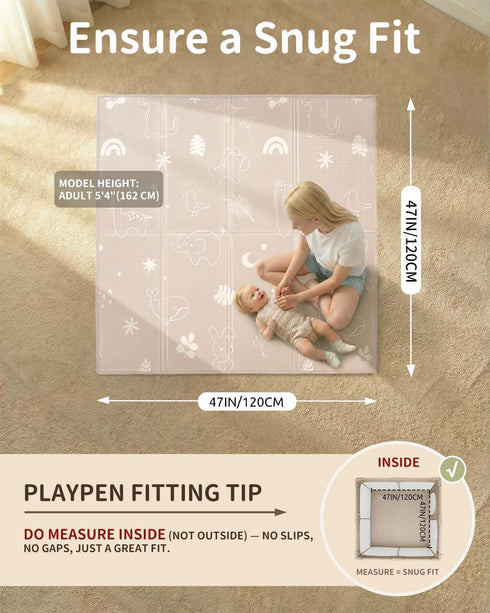 50 50 Inch Joypony Baby Play Mat, x Foldable Play Mats for Babies and Toddlers, Waterproof & Anti-Slip Portable Baby