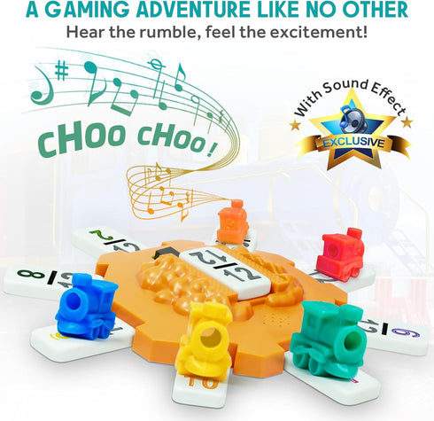 Set, 12 Yinlo Mexican Train Dominoes Hub with Real Train Sound, Double Colored Number