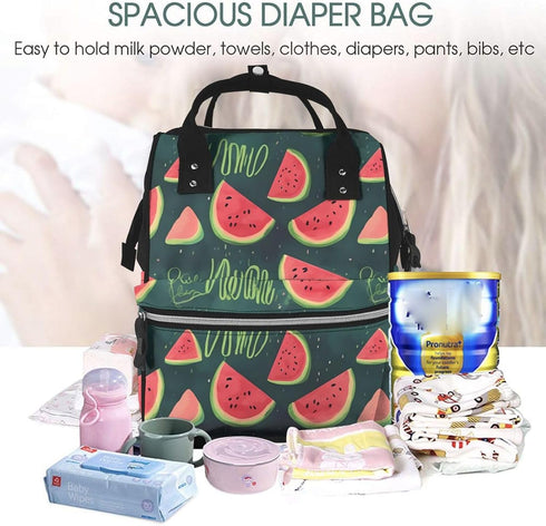 DWVTSLH Backpack Mummy Backpack One in a Melon Diaper Bag Multifunction Nappy Bags Waterproof Large Capacity Travel