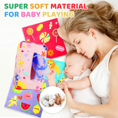 Baby Toys for 6 to 12 Months, Montessori Tissue Box Toys, Soft High Contrast Crinkle Infant Sensory Gifts