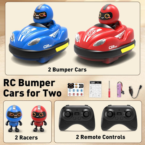 Kids Remote Control Car Toys Set, 2 Pack RC Battle Stunt Cars with LED Lights & Sound for Ages 2-12