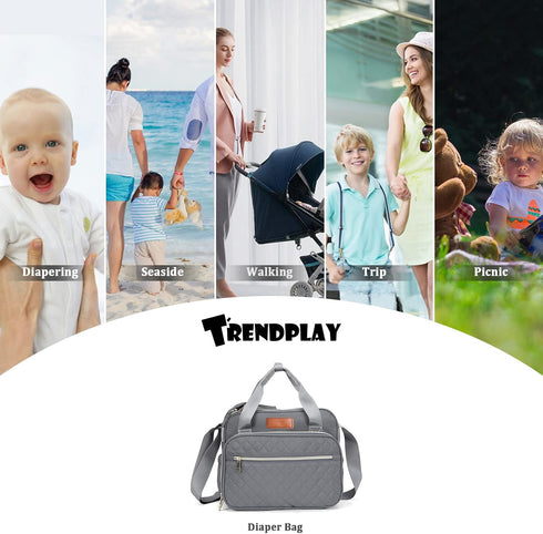 Small Diaper Bag Tote for Girls Baby Nappy Bag - Travel&Outdoor Stroller Organizer Cute Diaper Maternity Bag for Mom