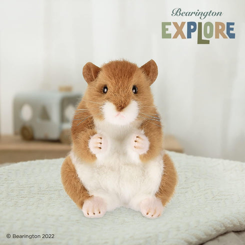 Bearington Collection Cheeks Stuffed Hamster, 6” Plush Toy, Ultra-Soft, Gift for Animal Lovers