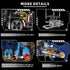 Set Set 8-14, Enthusiasts631PCS Mechanical Shark Building with Lights, Rotatable Link Components & Display Stand, STEM