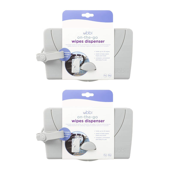 Ubbi On-the-Go Baby Wipes Dispenser, Portable Wipes Container for Travel, Diaper Bag