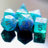 7-Die RPG Blue DND Dice Set, Resin D&D Polyhedral Glitter Dice Set for Tabletop Role Playing Game