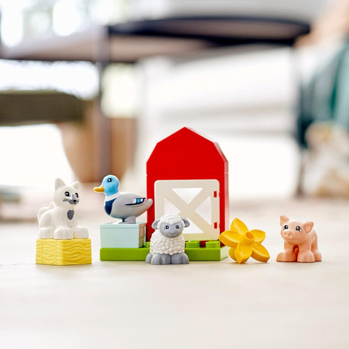 LEGO DUPLO Town Farm Animal Care 10949 Toy for Toddlers, Girls and Boys 2 Plus Years with Duck, Pig, Sheep