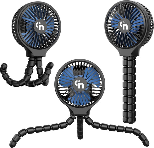 3 360Rotate, HomeLifairy Portable Stroller Fan, USB or Rechargeable Battery Operated with Speeds and Cooling Clip On