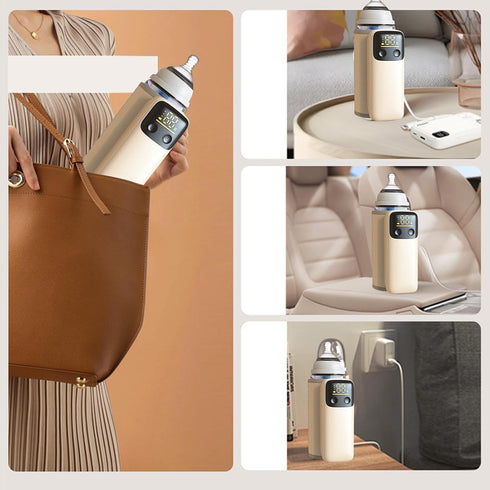 Portable USB Baby Bottle Warmer with Temperature Display for Travel
