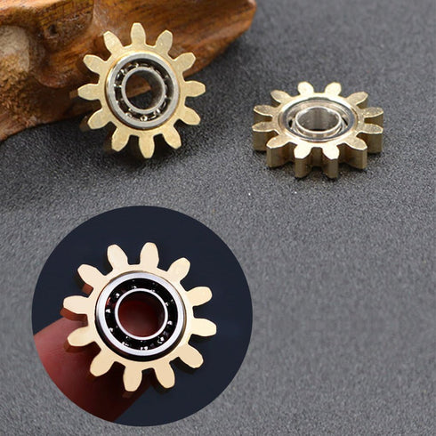 (12 Pure Brass Fidget Spinner Gears Linkage Fidget Gyro Toy Metal DIY Hand Spinner Spins Long Time EDC Focus Meditation