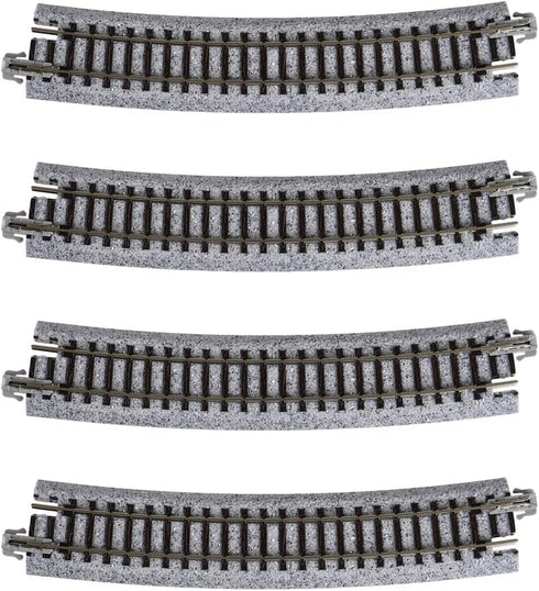 Kato USA Model Train Products Unitrack, 481mm (19") Radius 15-Degree Curve Track (4-Piece)