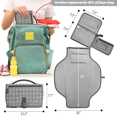 Portable Diaper Changing Pad - Changing Pad Portable with Wipes Pocket, Waterproof Diaper Changing Mat, Portable