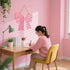 KOYILTD Pink Bow Decor Cute Bow Wooden Hanging Sign Pink Room Decoration Wooden Coquette Wall Art Preppy Room Decor