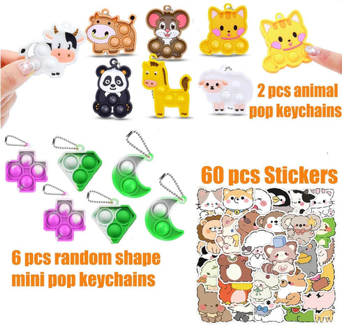 Duccsko 126 Pack 3-5,Pop Party Favors for Kids Fidget Toys, Classroom Prizes, Treasure Box Toys, Pinata Filler, Goodie