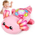 6-12 Tummy 6-9-12 1 Baby Crawling Toy Months, Time Musical Light-Up Axolotl Toy with Obstacle Avoidance, Interactive