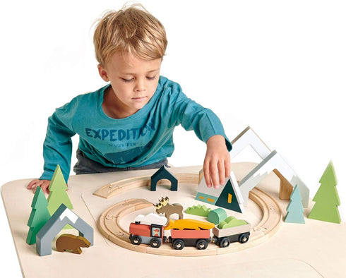 Set 3+ Tender Leaf Toys - Mountain Pass Stack - Stacking Train Tunnel Toy for Children - Develop Fine Motor Skills