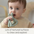 Smooch Rocking Teething Toys for Babies 0-6 Months, Easy to Hold Silicone Teether, Soothes Sore Gums (Clear)