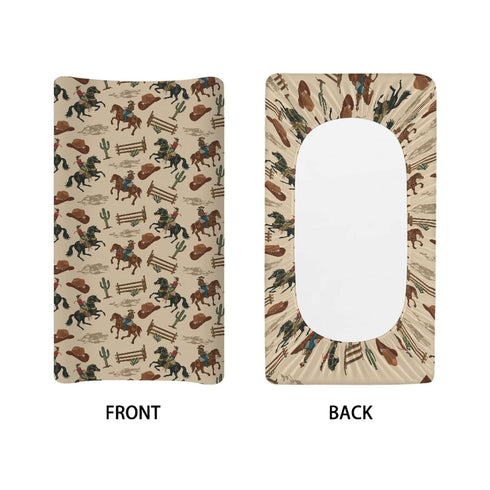 Western Cowboy Breathable Soft Baby Changing Pad Cover for Girls, Infant Newborn Changing Table Mat Sheet Cover