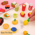 LanMa 70PCS Cute Food Erasers Set for Kids, Fruit Desserts Cake Puzzle, Classroom Prizes Party Gifts