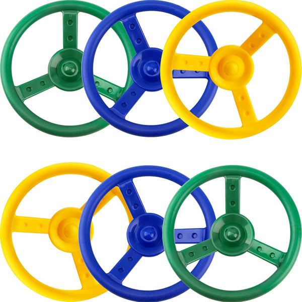 6 Pack Playground Steering Wheel Plastic Swingset Ship Wheel Toys for Kids Playhouse Treehouse Accessories