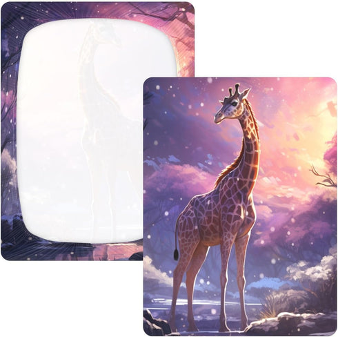Bseiialft 52 28 Giraffe Snow Night Stars Crib Sheets for Boys Girls Soft and Breathable Cotton Baby Sheets for Standard