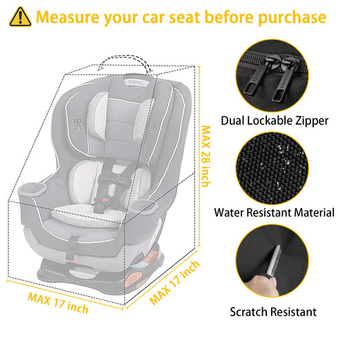 Backpack YOREPEK Padded Car Seat Travel Bag for Airplane, Heavy Duty Car Seat Bags for Air Travel, Carseat Cover