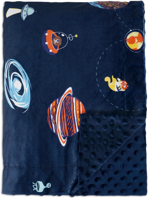 PHF Minky Baby Blanket for Boys and Girls, 30x40 Inches Neutral Double Layer with Dotted Backing, Unisex Receiving