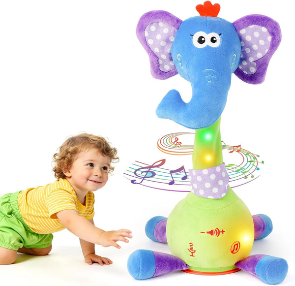 Dancing Talking Elephant Baby Toy, Elephant Stuffed Animal Interactive Toy, Repeating What