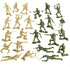 TimMee Plastic Army Men - OD Green vs Tan, 48pc Toy Soldier Figures, Made in USA