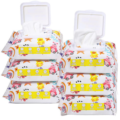 180 Count 7.4 7.2 Inch, HAPPY BUM - Saline Baby Wipes, Unscented, x Moist and Refreshing, Multi-Purpose Use, Ideal