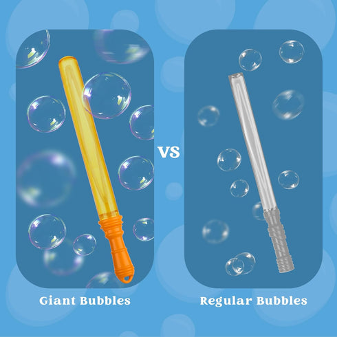 JOYIN 12 Packs 17’’ Giant Bubble Wands for Kids, Bulk with 12 PCS Concentrated Bubble Solution for Summer Party Favors