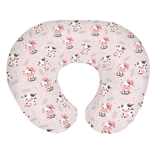 Cute Cow Pink Bows Baby Nursing Pillow Covers for Boy Girl Cartoon
