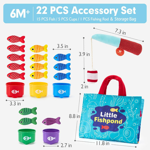 1 10 1 Counting, hahaland Montessori Toys for Year Old Boy Girl Birthday Gift - in Cloth Fishing Game Toddler Toys