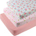 Onacosht Pack n Play Sheets 3 Pack Fitted for Baby Girl, Stretchy