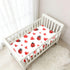 Mazeann 52" 28" 9" Red Ladybug Heart Crib Sheets Soft Breathable Fitted Cotton Baby Crib Sheets Mattress Cover for Girl
