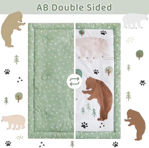 lasoftan 3 Set, Set Set Piece Baby Crib Bedding Infant Nursery Bed Decor with Quilt + Fitted Crib Sheet + Skirt, Baby