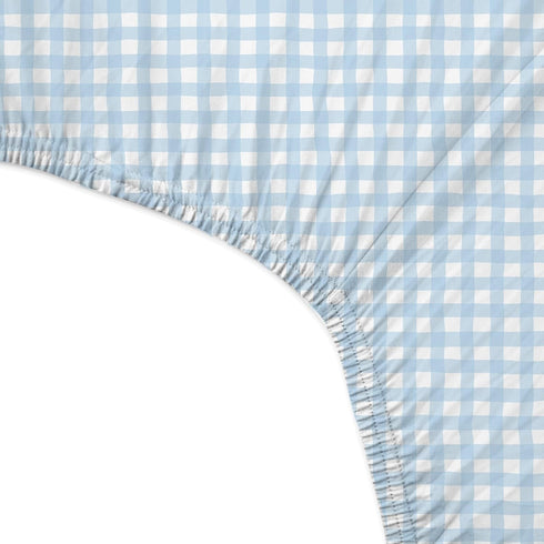 100% Butterblu Frankie Fitted Crib Sheet Organic Cotton for Baby & Toddler Mattress, Breathable for Boys & Girls, Blue