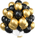 PartyWoo 60 pcs Gold and Black Balloons for Hip Hop, Hollywood, Disco Party Decorations