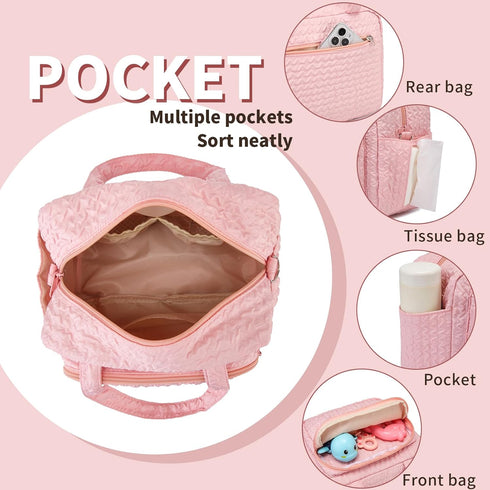 Fwkekye 8 2 Small Diaper Bag Tote, Crossbody Diaper Bag Mini Purse with Pockets, Travel Baby Bag for boys & Girls