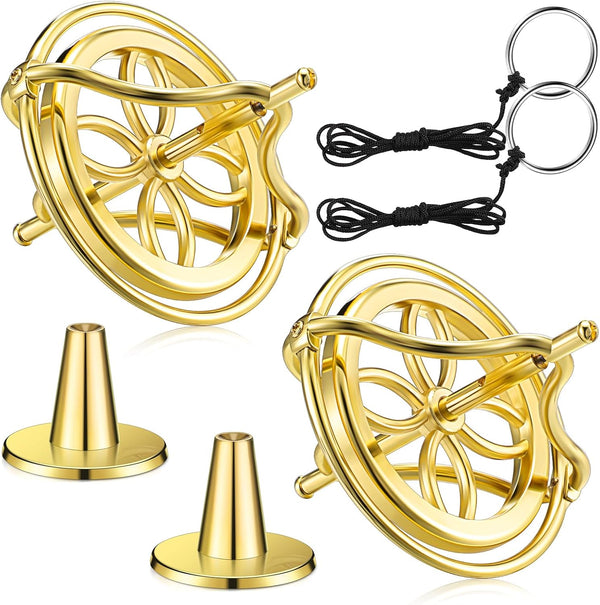 2 Packs Gyroscope Toys, Metal Anti Gravity Gyroscope for Kids, Colorful Precision Top Educational Gifts