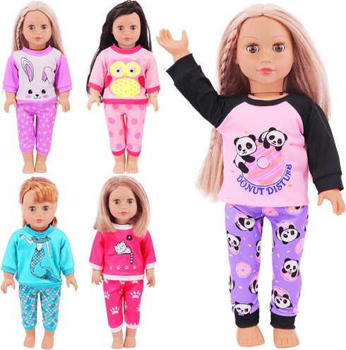 K.T. Fancy 5 Sets Baby Doll Clothes for 14-18 Inch Doll, Baby Doll Accessories for Reborn Doll, Gift for Kids