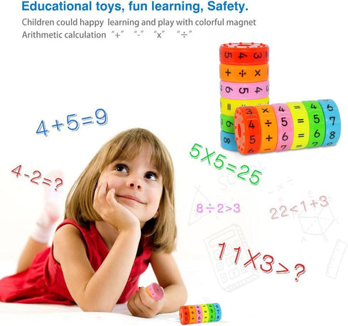 Montessori Learning Toys Math Game for Preschool, Educational Counting with Colorful Blocks