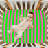 Pigsaly 27x39 Inch Crib Sheets Hot Pink Green Stripe Baby Sheet for Standard Crib Mattress Boys Girls Toddler Bed